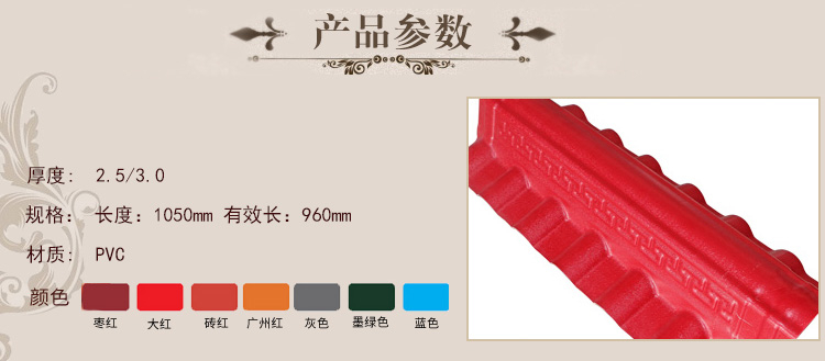 方頂回紋正脊瓦